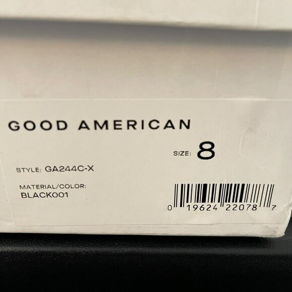 Good American Square Toe Booties Croc Embossed Black Size 8 NWB - Picture 5 of 5